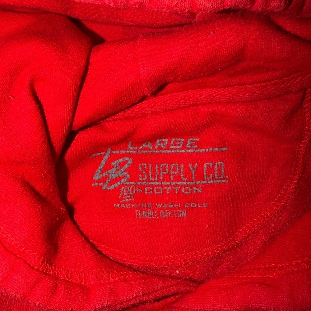 Long Beach supply & co Red hoodie with white logo Size L